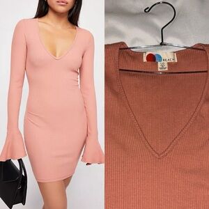 Free People Beach Peach Long Sleeve Dress